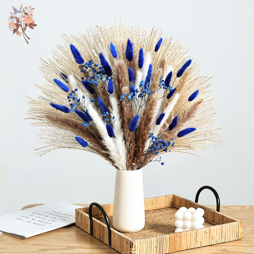 70 Stem Blue Fluffly Rabbit Ta - Dried Flower Bunch のレビューと価格
