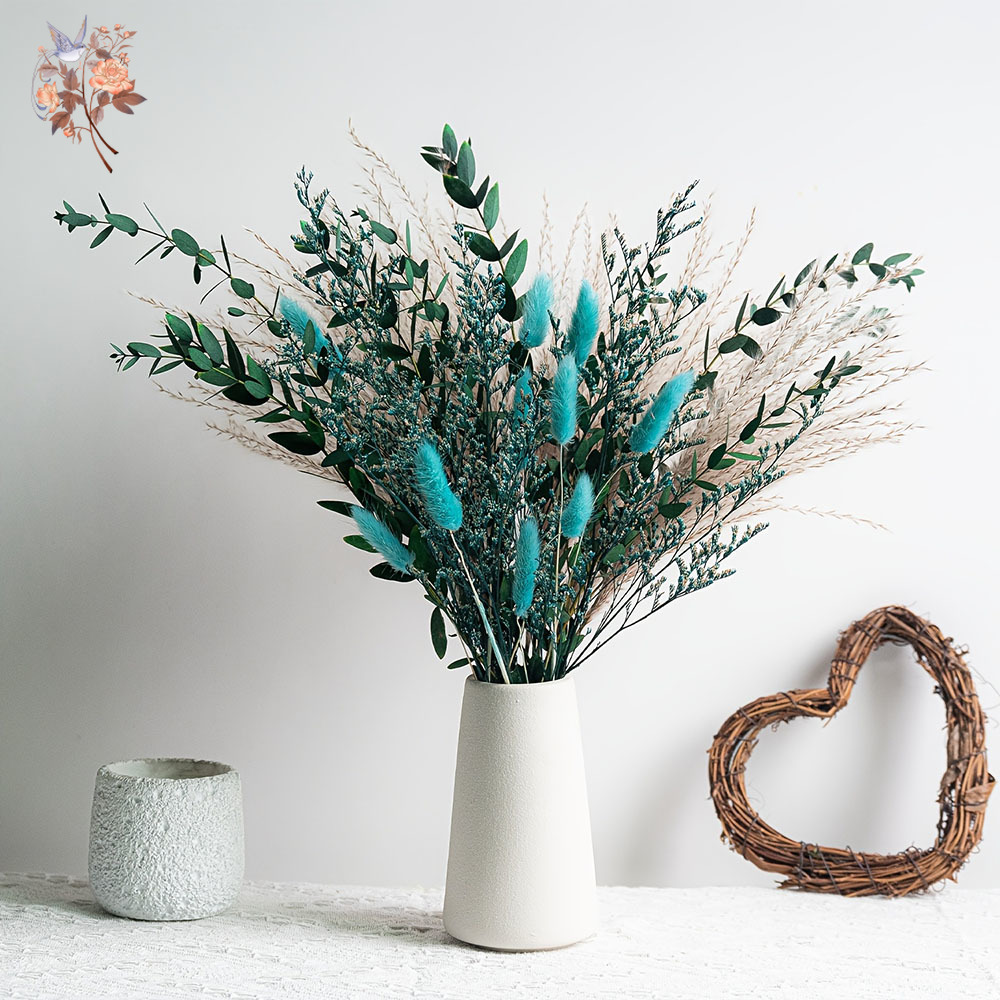 Blue Natural Dried Flowers Pam - Dried Flower Bunch のレビューと価格