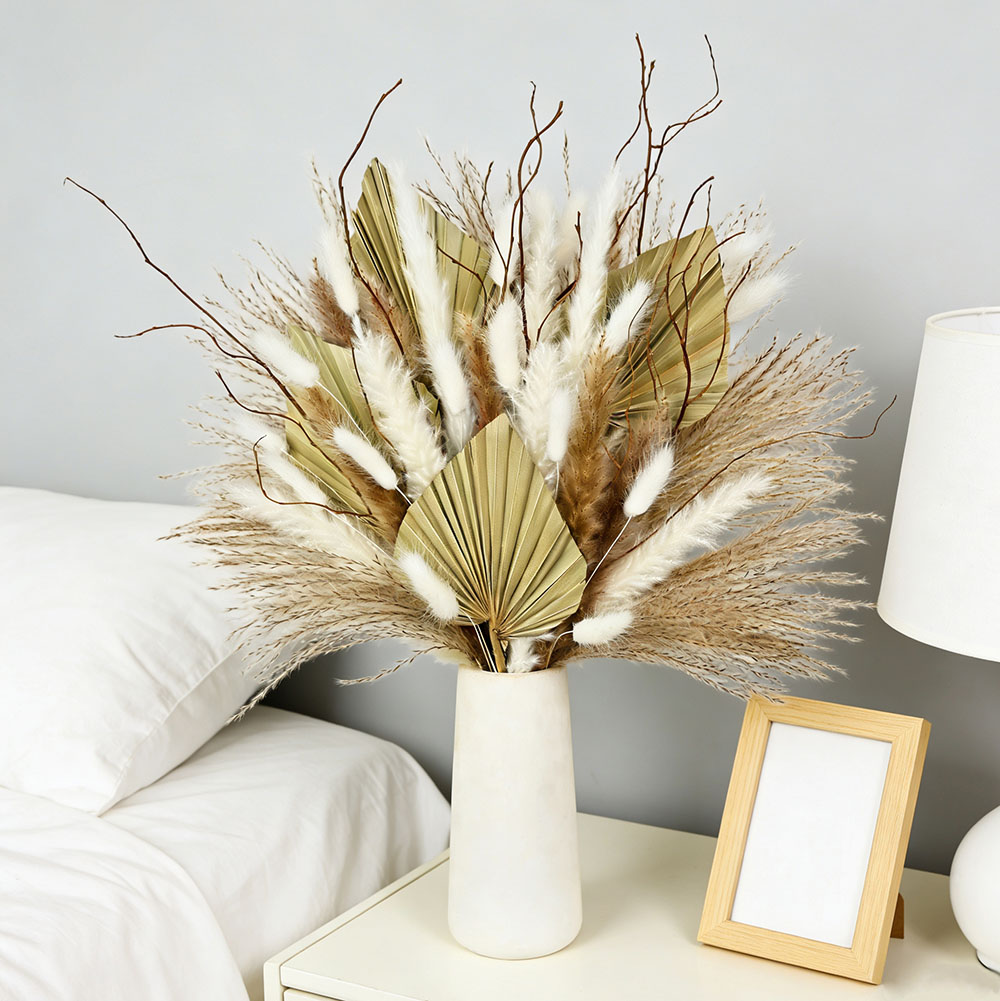 Natural Dried Palm Leaves Bouq - Dried Flower Bunch のレビューと価格