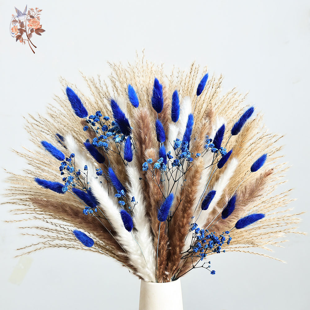 70 Stem Blue Fluffly Rabbit Ta - Dried Flower Bunch のレビューと価格