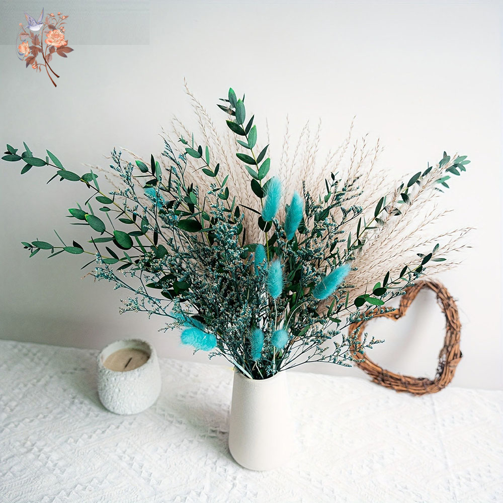 Blue Natural Dried Flowers Pam - Dried Flower Bunch のレビューと価格
