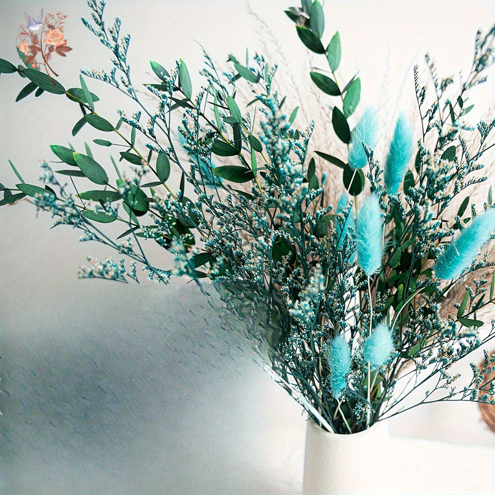Blue Natural Dried Flowers Pam - Dried Flower Bunch のレビューと価格