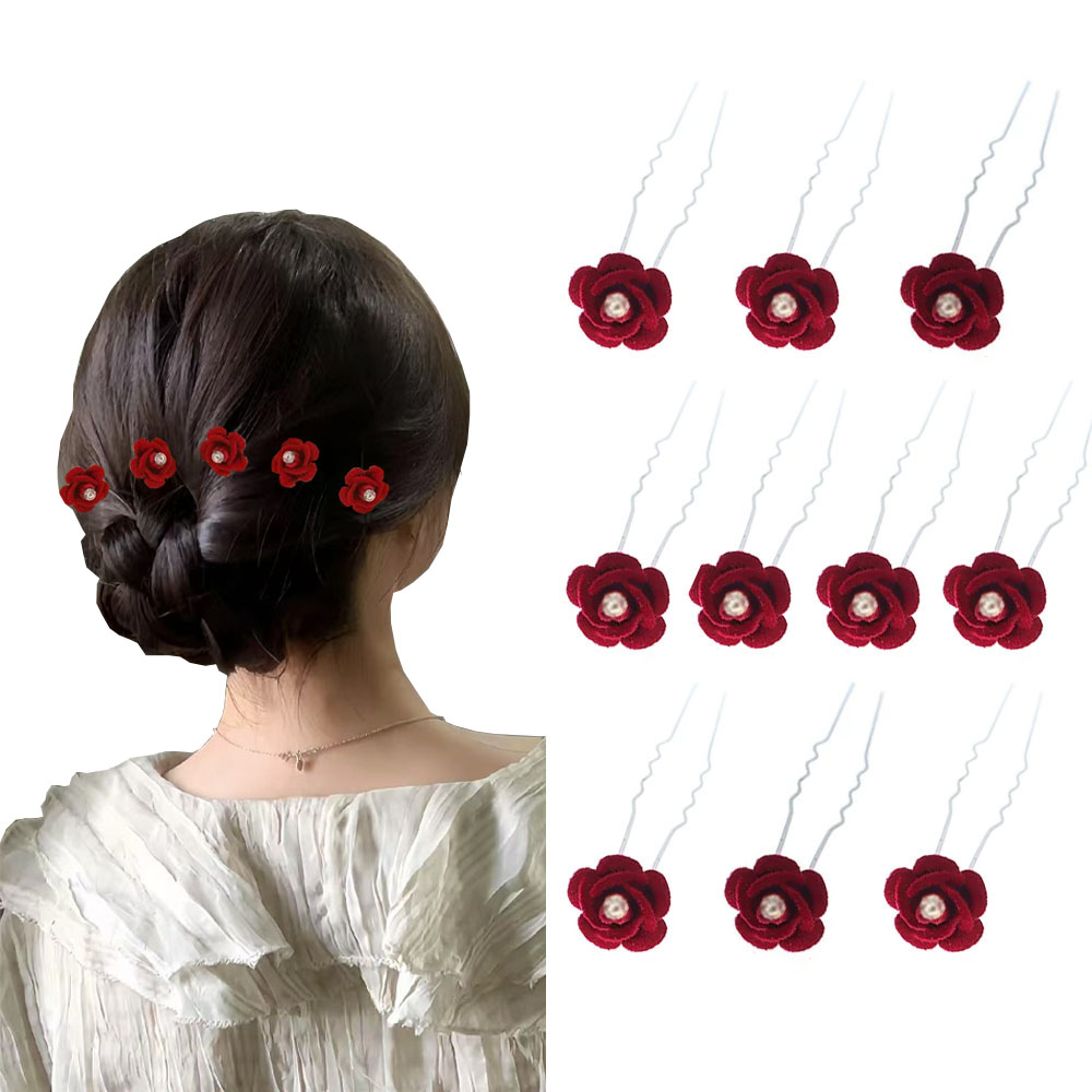 10Pcs Rose Hair Accessories We - Flower Supplies のレビューと価格