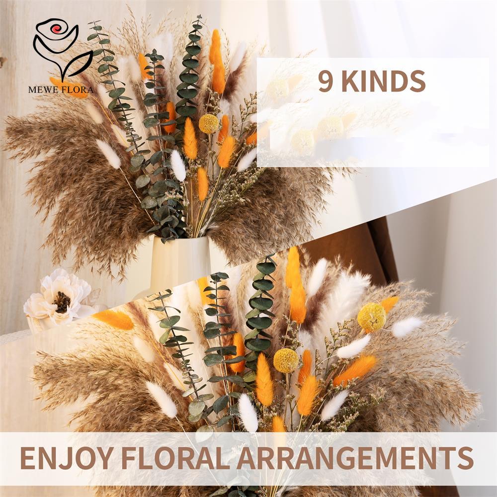 65Pcs Orange Pampas Grass Bouq - Dried Flower Bunch のレビューと価格