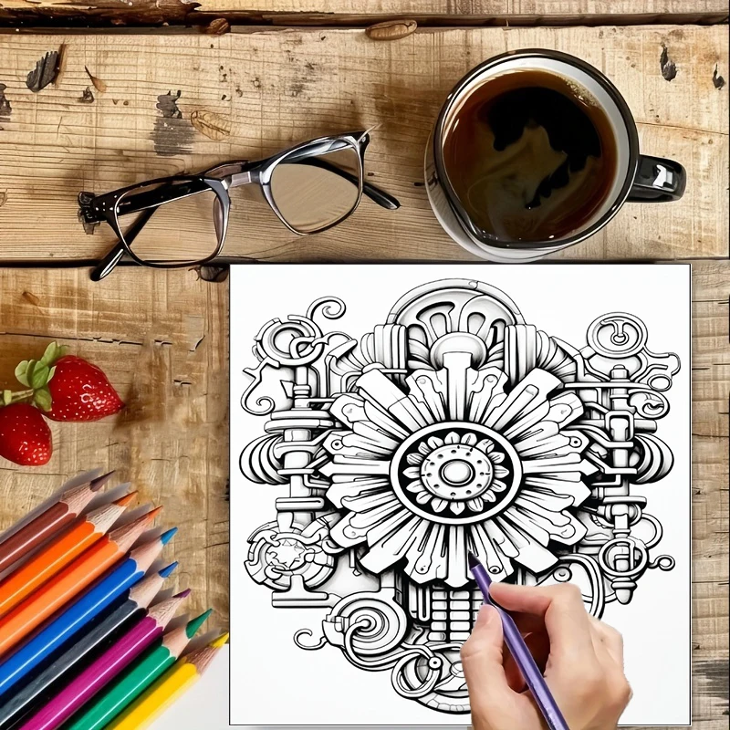 Coloring Book Steampunk Flower - Flower Supplies のレビューと価格