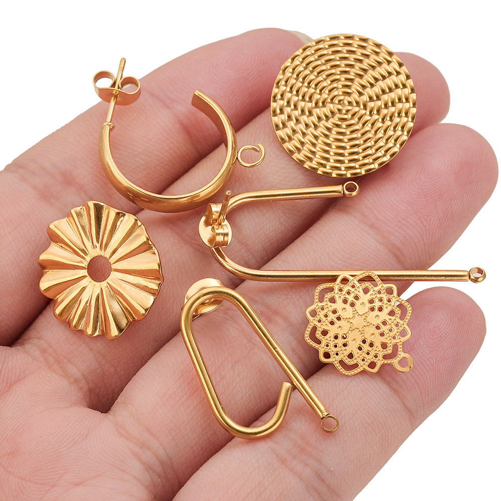 10pcs Stainless Steel Earrings - Flower Supplies のレビューと価格