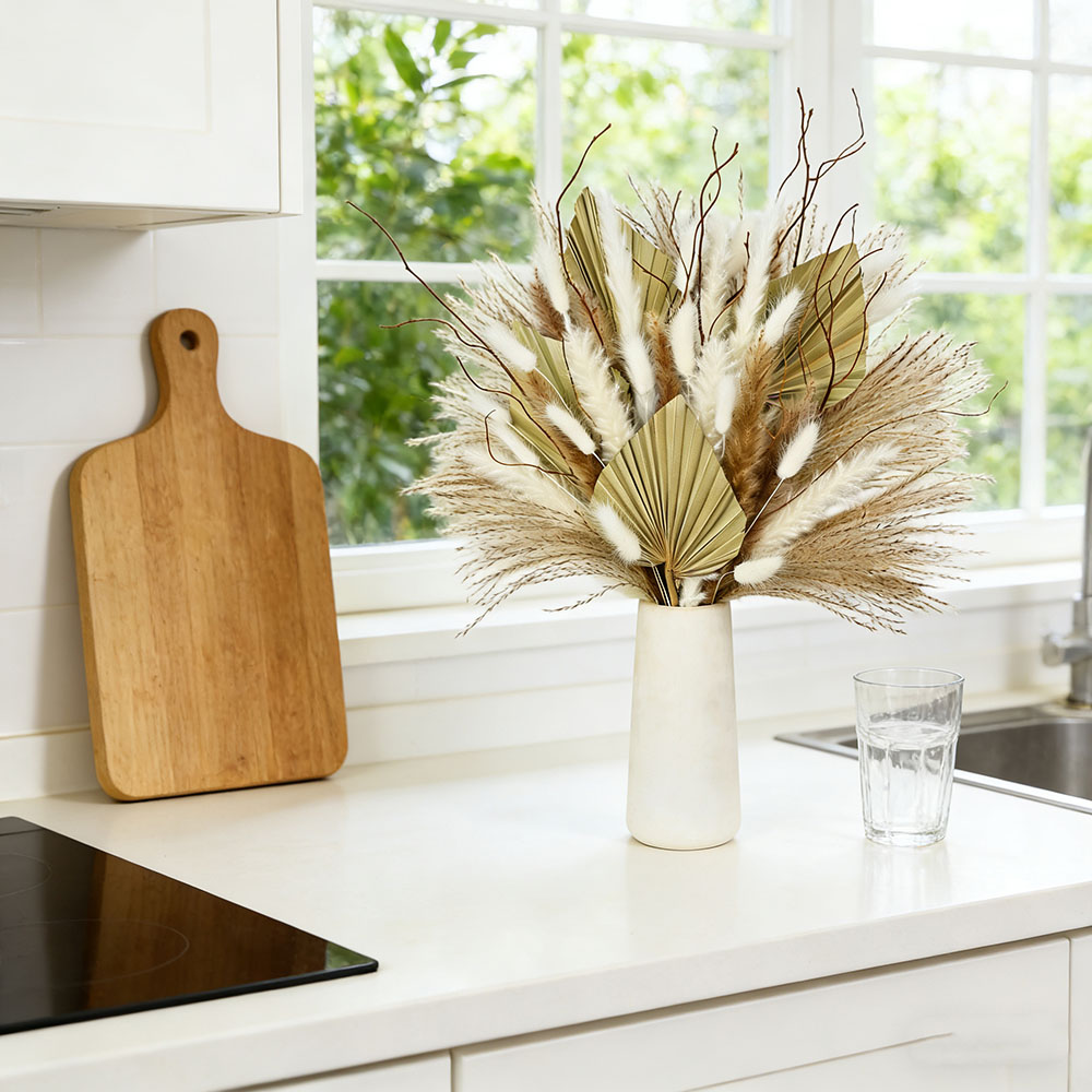 Natural Dried Palm Leaves Bouq - Dried Flower Bunch のレビューと価格